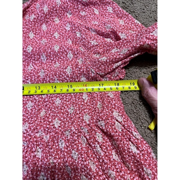 Scandal Pink Floral Print Tiered Tassel Tie Neck Long Sleeve Dress Size S - Picture 8 of 9